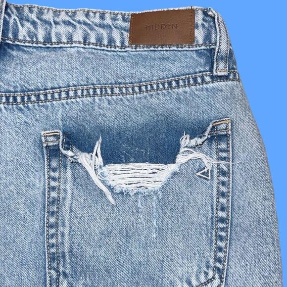 Hidden Hi Rise Cut Off Denim Shorts Size Large Waist 29” #16 - Picture 6 of 6
